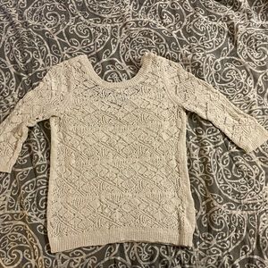 LC Knit Off white sweater with tie detail Size XS